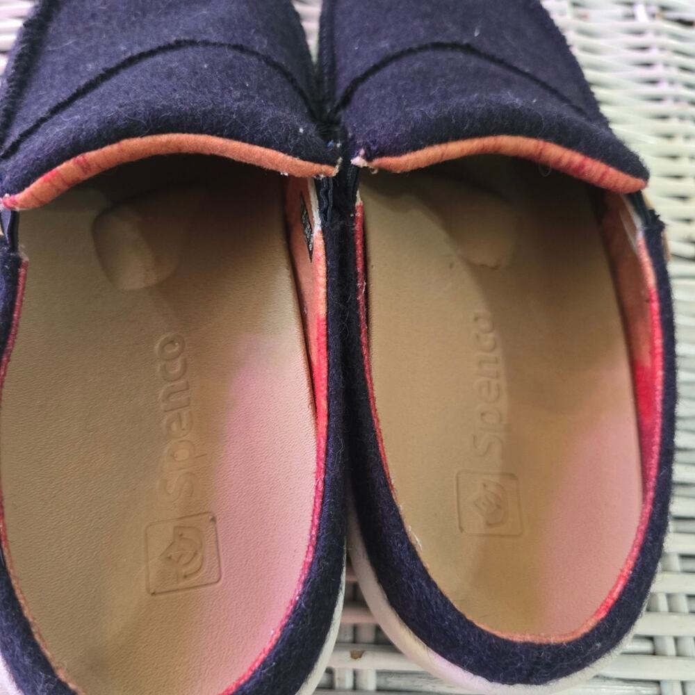 Spenco Siesta Navy Blue Fleece Orthotic Slip On Slide Mule Shoes Women's 7 - Picture 3 of 5